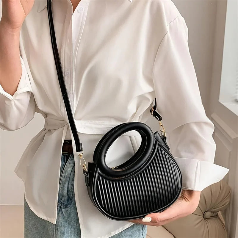 Chic Stripe Design Crossbody Bags for Women Elegant Synthetic Leather Handbag, Purse, Luxury Look Shoulder Bag for Everyday Use (078)