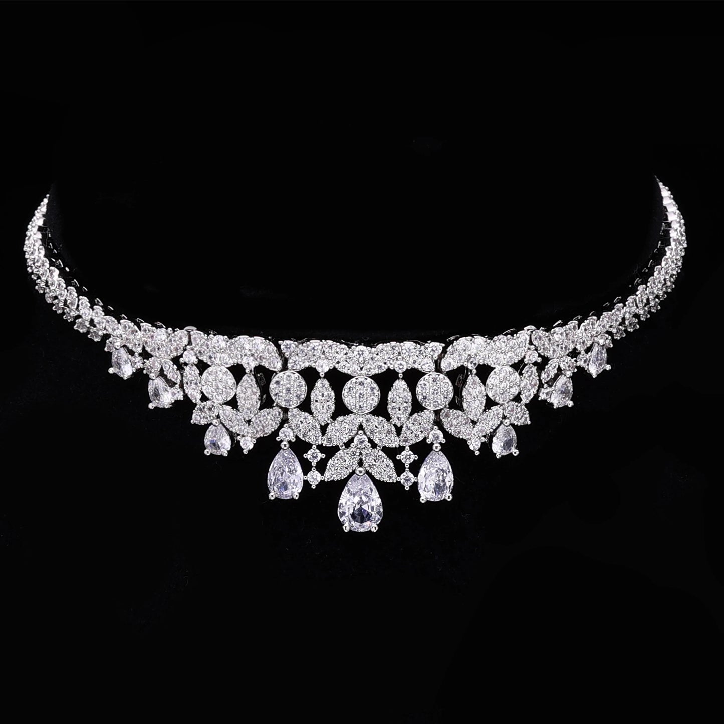 2024 Hot Selling 4-Piece Bride Wedding Jewelry Set with Cubic Zirconia Dubai Luxury Jewelry Set