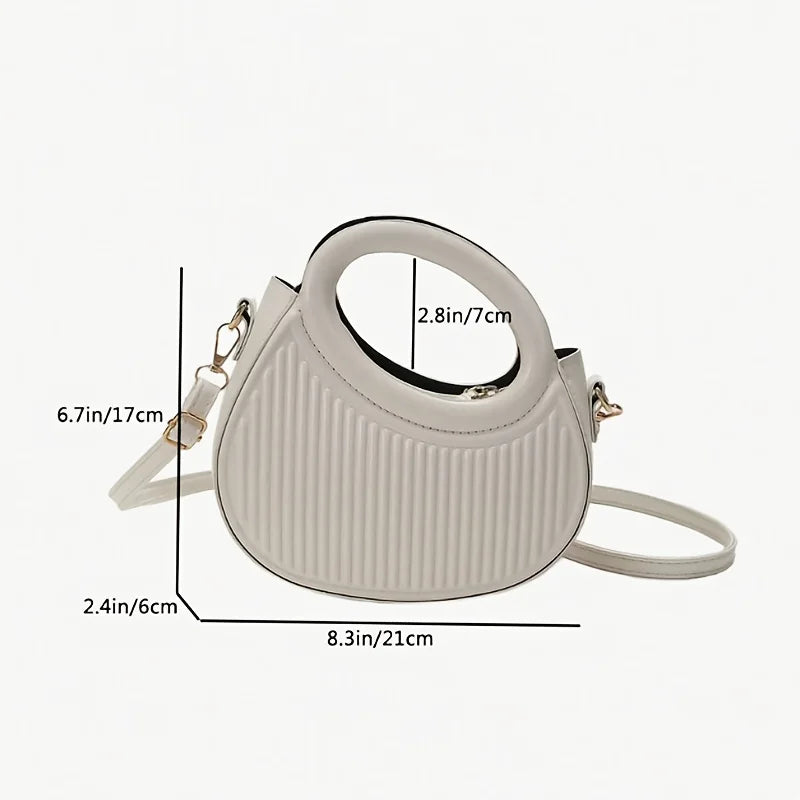 Chic Stripe Design Crossbody Bags for Women Elegant Synthetic Leather Handbag, Purse, Luxury Look Shoulder Bag for Everyday Use (078)