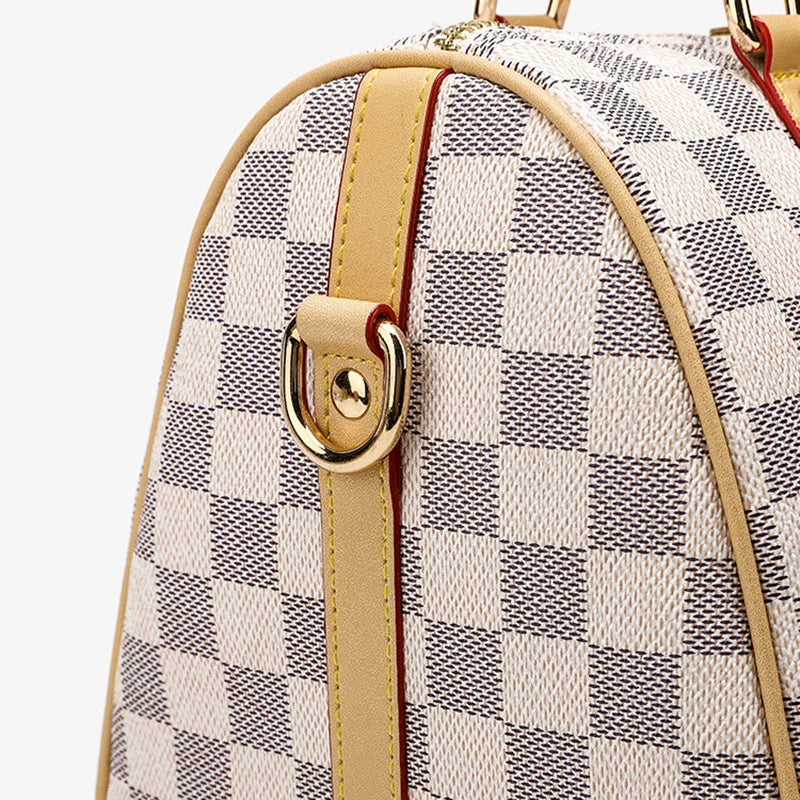 2025 New Boston Bag, Large-Capacity Women'S Bag, High-End Water-Repellent Handbag, Fashionable Plaid Pillow Bag, Versatile Casual Bag, Single Shoulder Crossbody Bag (031)