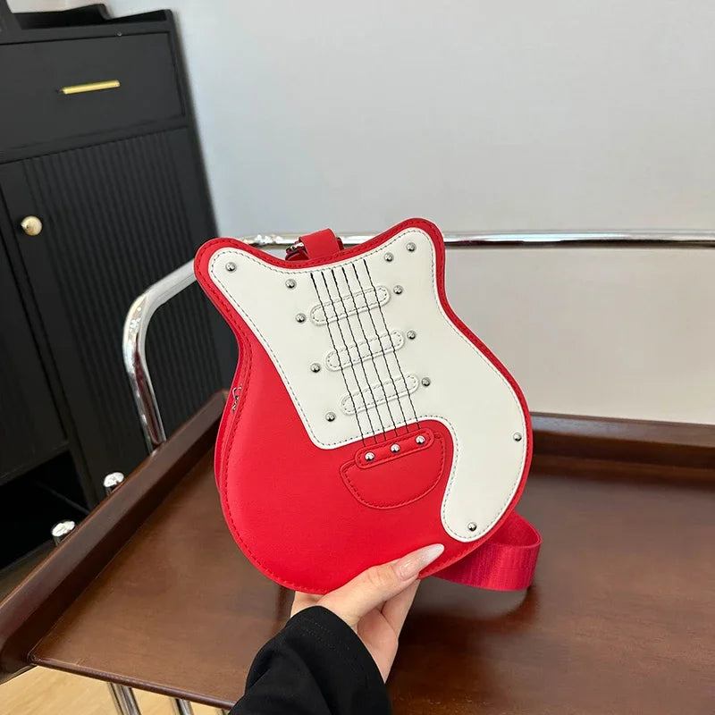 PU Niche Design Crossbody Bag Fashion Personality Guitar Female Bags on Sale 2025 Brand Versatile High Quality Shoulder Bags (060)