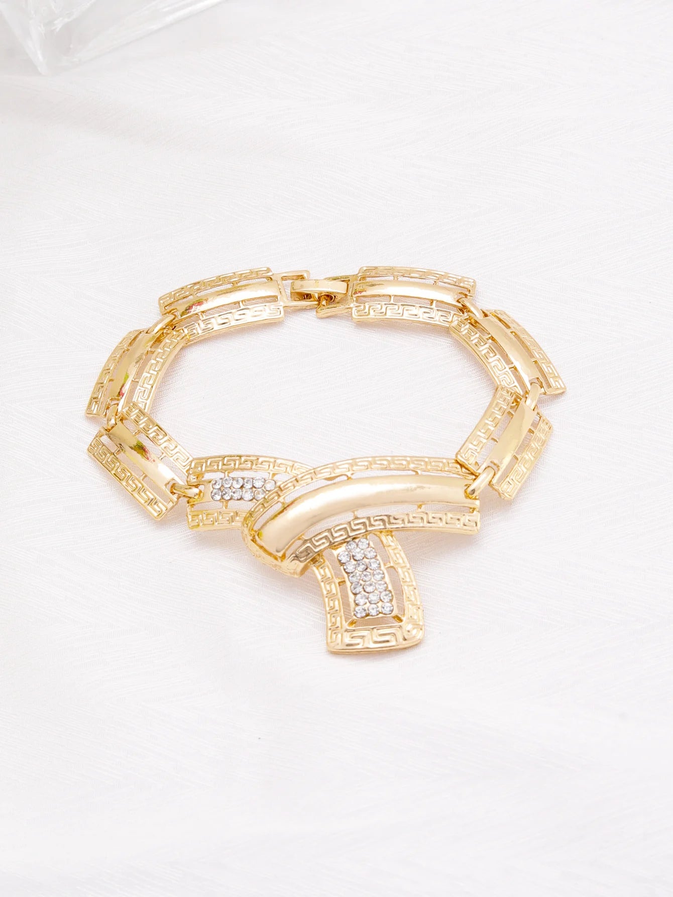 Fashion Jewelry Sets Dubai Gold Color Jewelry Luxury Design 18K Gold Plated Necklace Earrings Bracelet Ring (134)