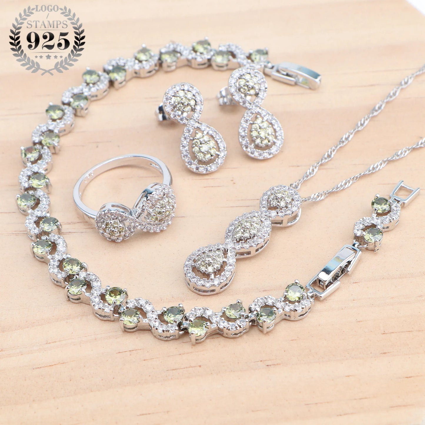 Ladies 925 Silver Jewelry Sets Red Zircon Earrings for Women Rings Wedding Jewelry Pendant Bridal Necklace Stones Bracelets Set (160)
