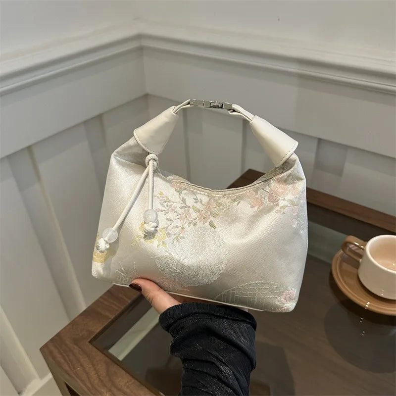 New Chinese Style Fine Embroidery Ladies Handbags 2025 Summer Fashion Shoulder Bag Crossbody Daily Party Tote Handbag for Women (066)