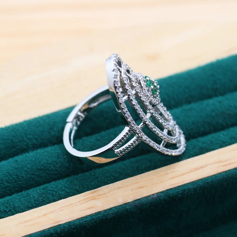Bridal Silver 925 Jewelry Sets round Green Zircon Bracelets Earrings Rings Pendant Wedding Necklace Set for Women (159)