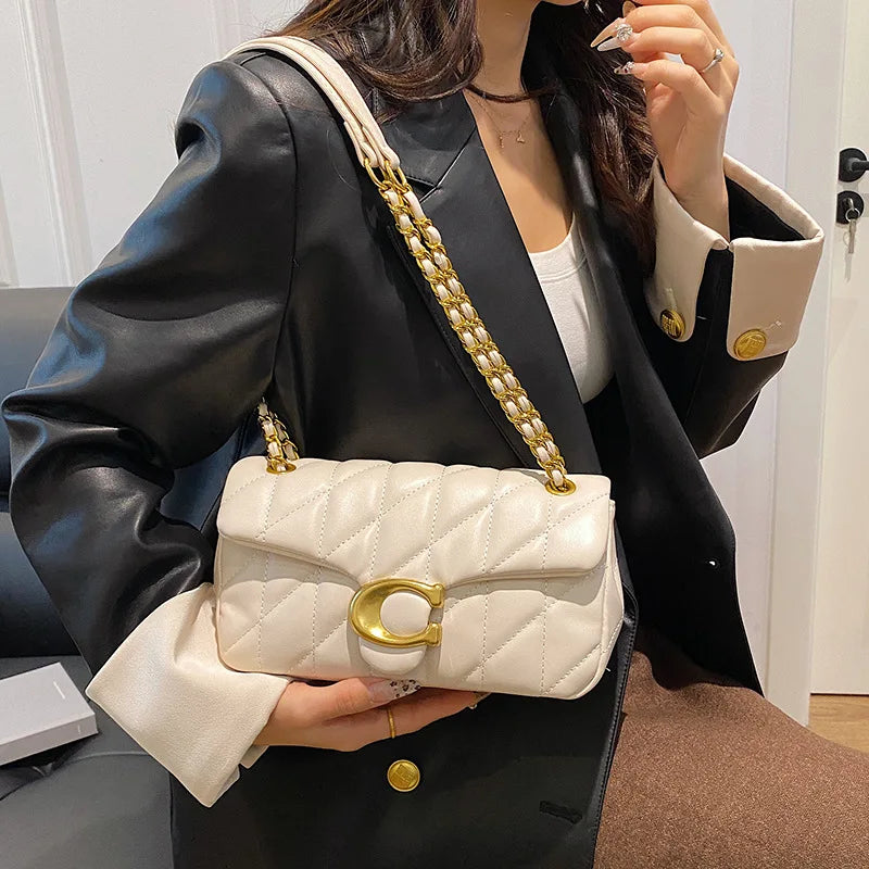 Quality PU Leather Girls Shoulder Bag Luxury Fashion Women'S Chain Handbag Brand Lightweight Commuting Bag Tassel Square Bags (015)
