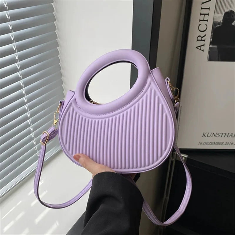 Chic Stripe Design Crossbody Bags for Women Elegant Synthetic Leather Handbag, Purse, Luxury Look Shoulder Bag for Everyday Use (078)