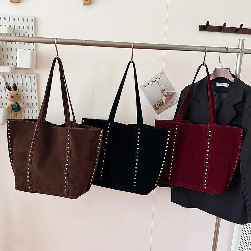 Fashion Microfiber Solid Sewing Shoulder Bags 2025 High Quality Retro Sweet Handbags Brand Sequined Large Capacity Bag for Women (081)