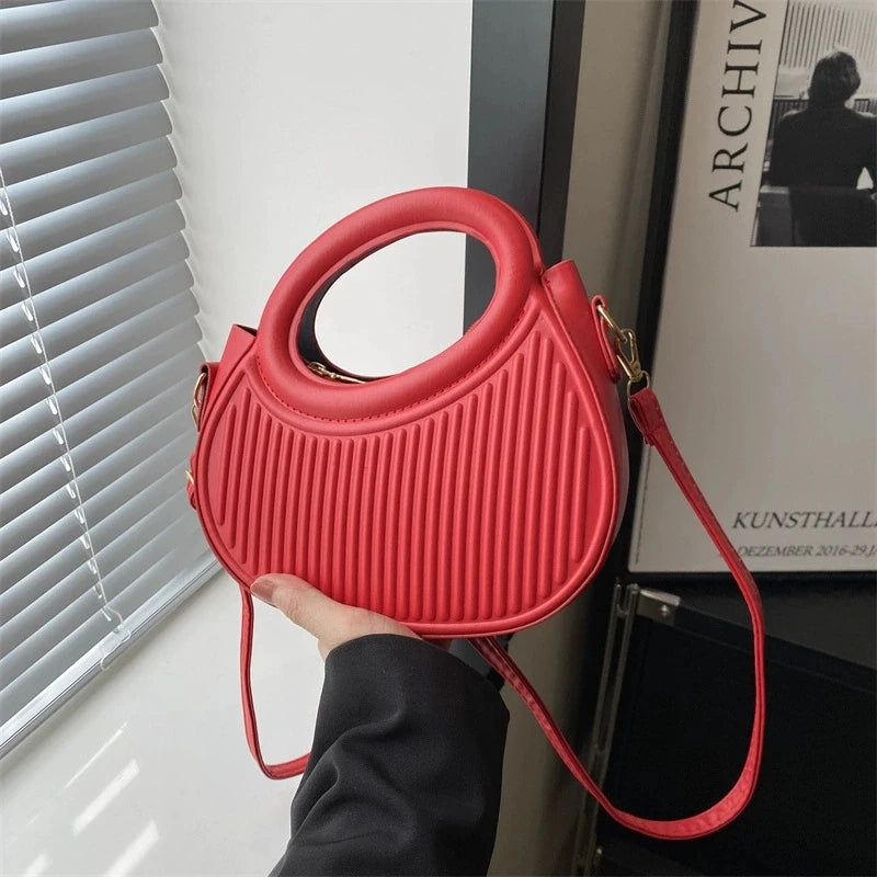 Chic Stripe Design Crossbody Bags for Women Elegant Synthetic Leather Handbag, Purse, Luxury Look Shoulder Bag for Everyday Use (078)