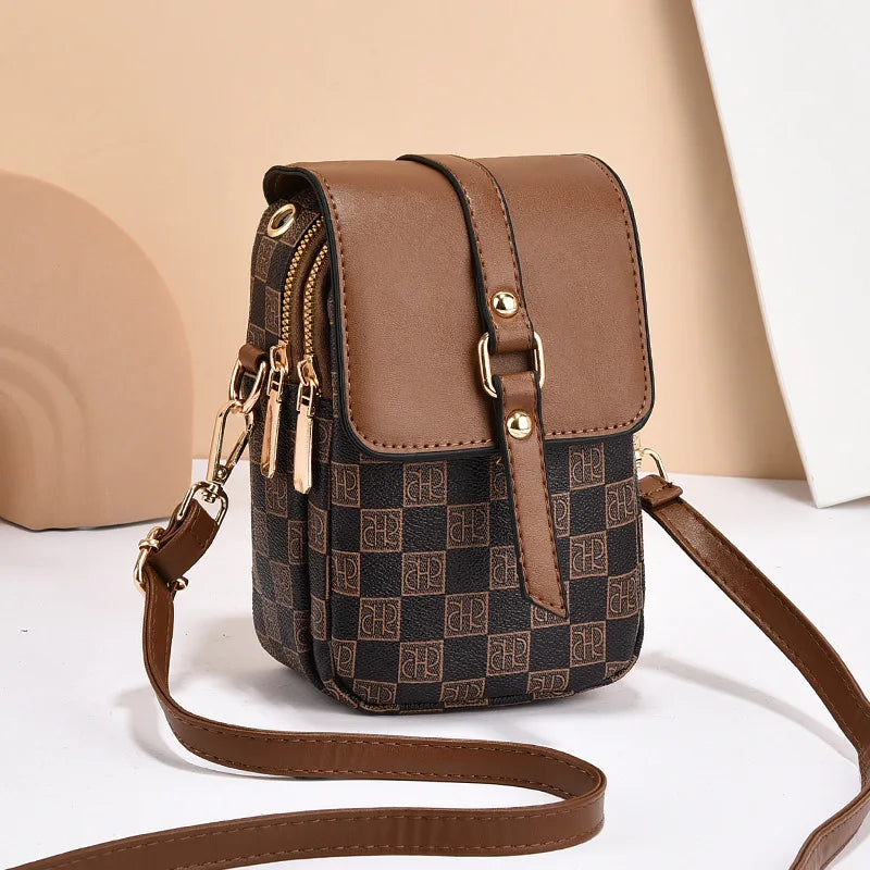 Summer Womens Crossbody Small Square Bag 2025 New Fashion Casual Soft Leather Phone Bag Western Style Shoulder Bag Shopping Bags (027)