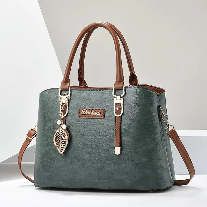 Pu Leather Casual Women'S Bags New Large Capacity Middle-Aged Mom Crossbody Bags Luxury Handbags Designer Ladies Shoulder Bags (011)