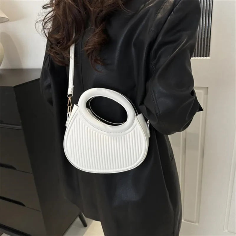 Chic Stripe Design Crossbody Bags for Women Elegant Synthetic Leather Handbag, Purse, Luxury Look Shoulder Bag for Everyday Use (078)