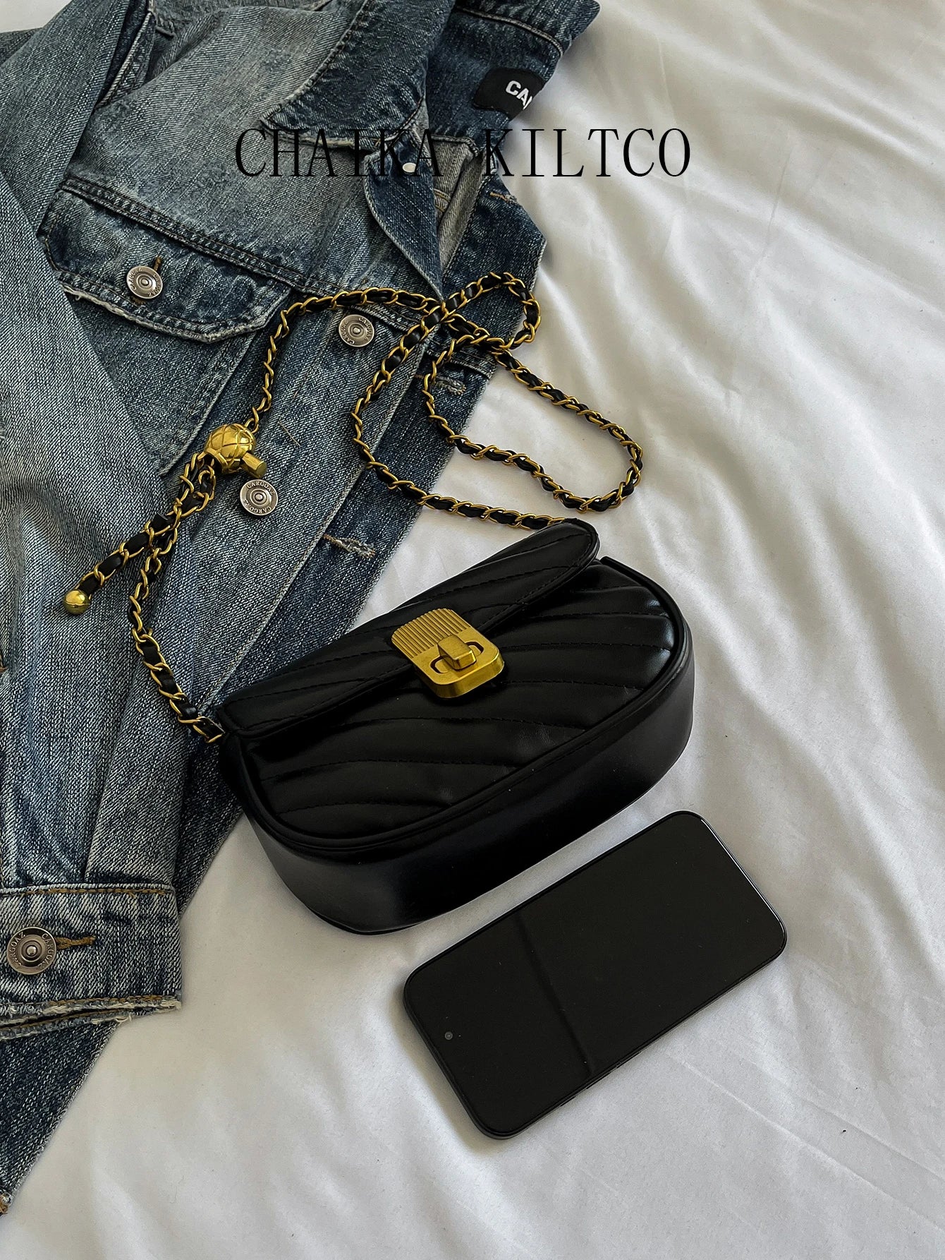 CHAIKA KILTCO Xiaoxiangfeng Diamond Grid Chain Bag 2025 New Single Shoulder Crossbody Bag Fashionable and Versatile Texture Bag (012)