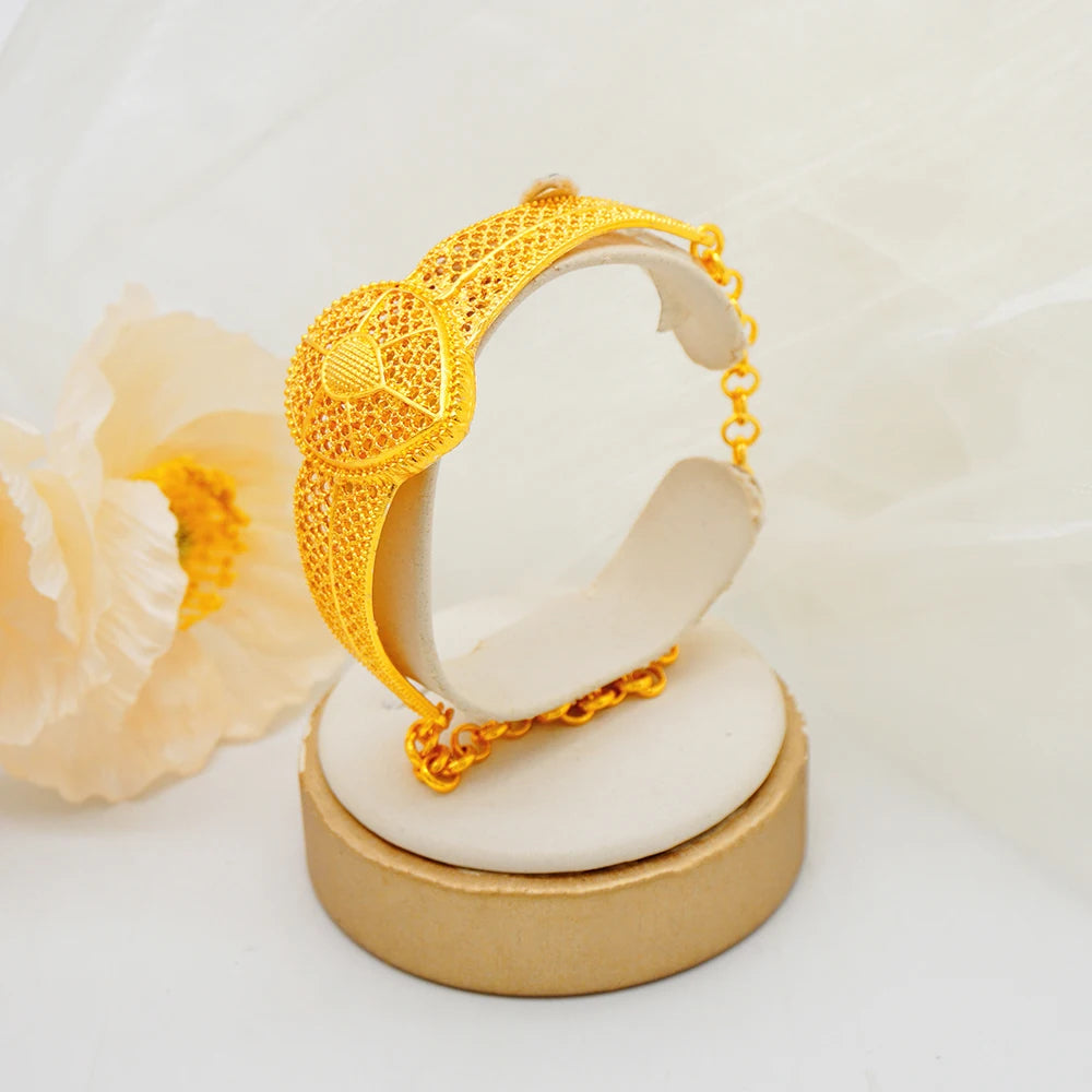 Dubai 24K Golden Plated Jewelry Set African Women'S Banquet Wedding Necklace Set (138)