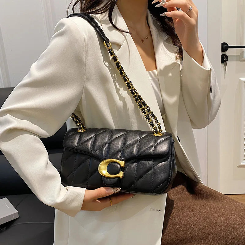 Quality PU Leather Girls Shoulder Bag Luxury Fashion Women'S Chain Handbag Brand Lightweight Commuting Bag Tassel Square Bags (015)
