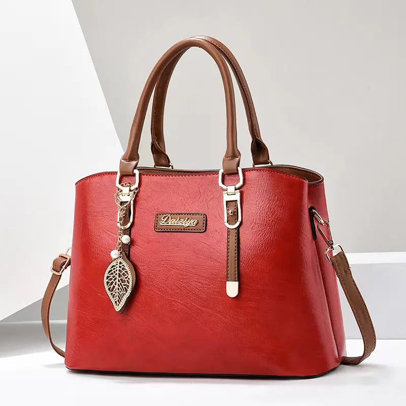 Pu Leather Casual Women'S Bags New Large Capacity Middle-Aged Mom Crossbody Bags Luxury Handbags Designer Ladies Shoulder Bags (011)