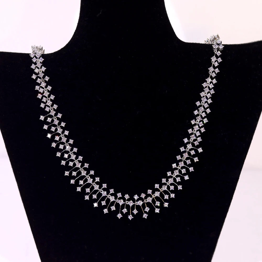 Fashion CZ Bride Indian Jewelry Set for Women Water Drop Wedding Design Choker Necklace Girlfriend Birthday Gifts X0520 (015)