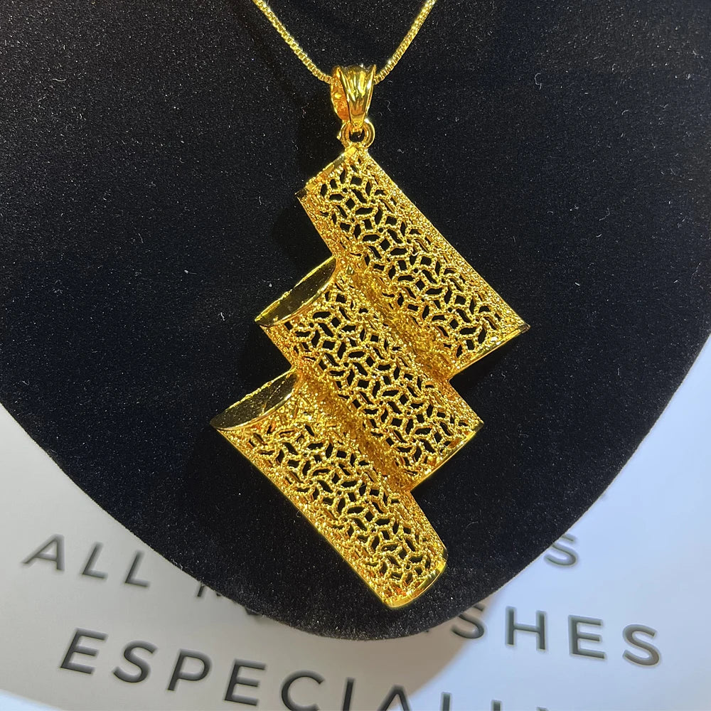 Dubai 24K Gold Color Long Jewelry Sets Wedding African Necklace Earrings for Women Nigerian Indian Bridal Set Party Gifts (073)