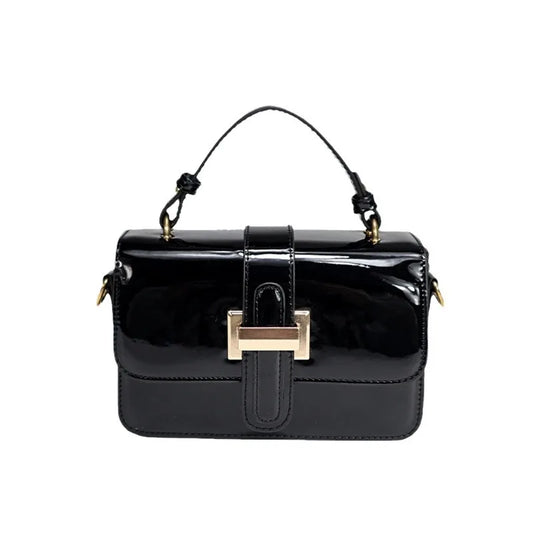 Small Square Bag with High-End Design and Glossy Finish for Women 2024 New Stylish and Versatile Single Shoulder Crossbody Bag (029)