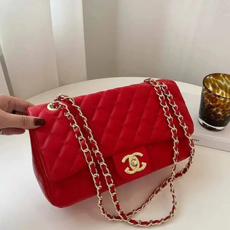 2025 Fashion Lingge New Multi Functional Commuter Women'S Large Capacity Single Shoulder Crossbody Bag, Chain Bag (080)
