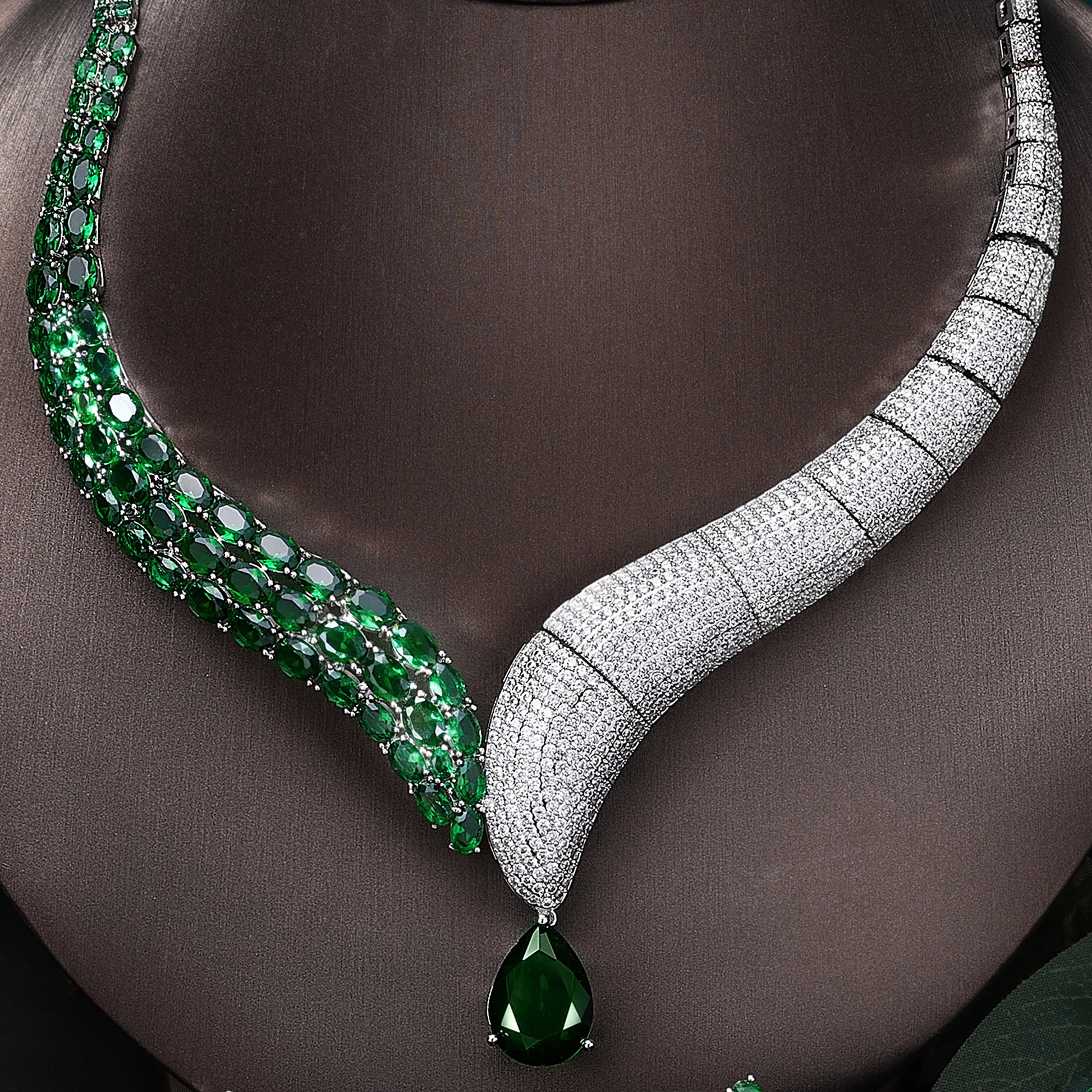 2022 Top 4 Wedding Bride Jewelry Set Water Drop Shape Jewelry Set for Women'S Wedding Accessories Necklace and Earring Set (006)