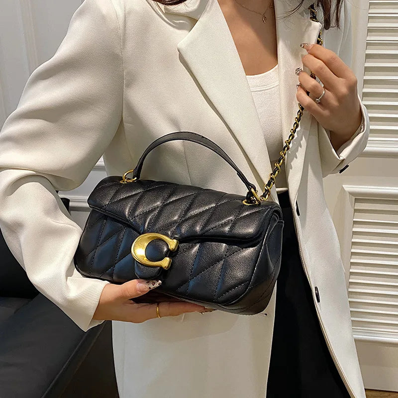 Quality PU Leather Girls Shoulder Bag Luxury Fashion Women'S Chain Handbag Brand Lightweight Commuting Bag Tassel Square Bags (015)