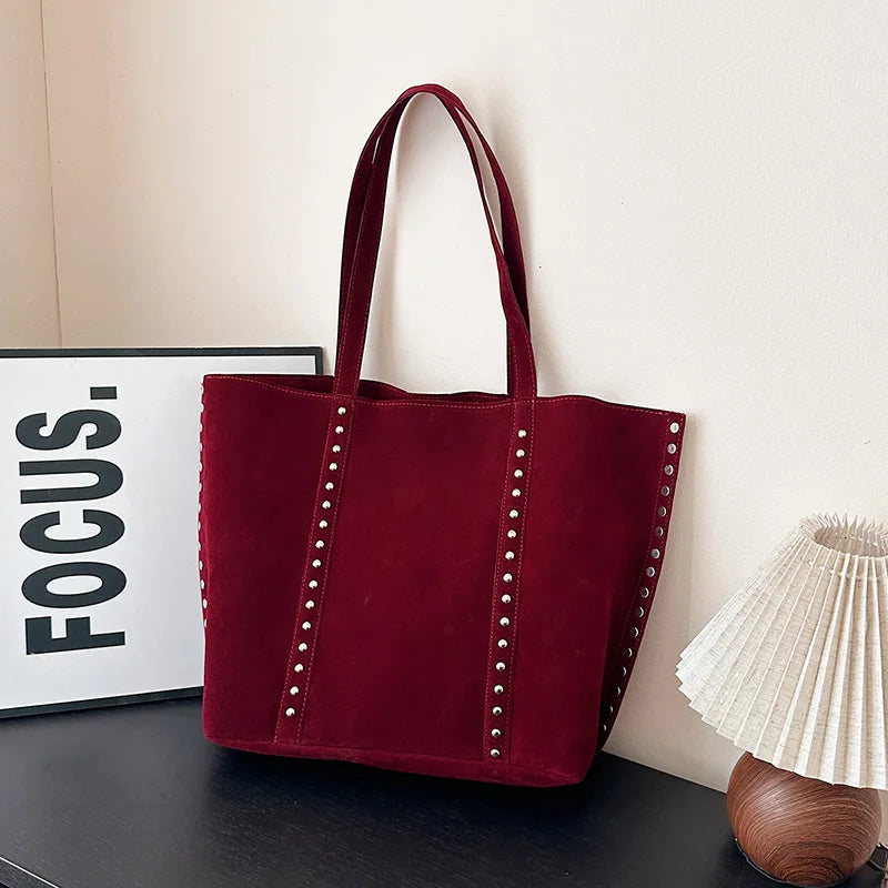 Fashion Microfiber Solid Sewing Shoulder Bags 2025 High Quality Retro Sweet Handbags Brand Sequined Large Capacity Bag for Women (081)