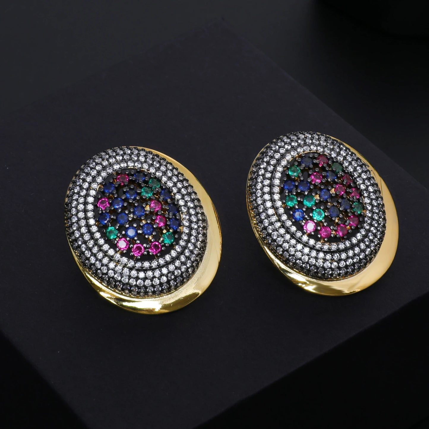 HY Gold-Plated Zircon 4 Bridal Necklaces, Earrings, Bracelets, Rings, Super Stylish Dubai Libya Hot Item