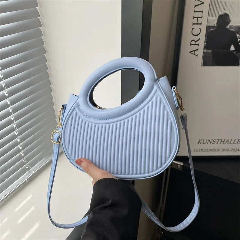 Chic Stripe Design Crossbody Bags for Women Elegant Synthetic Leather Handbag, Purse, Luxury Look Shoulder Bag for Everyday Use (078)