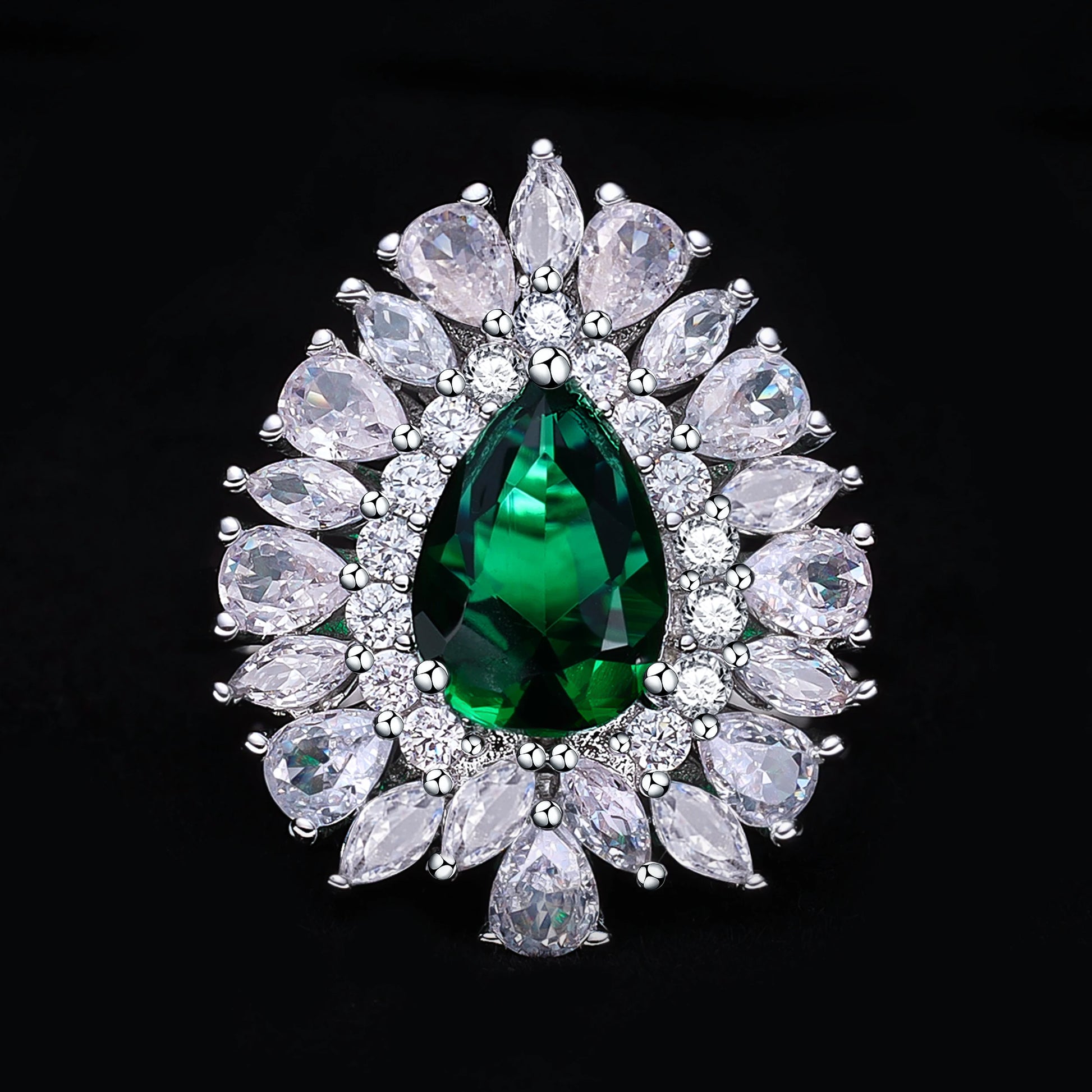 2024 Hot Selling 3A Zircon Luxury 4-Piece Bridal Wedding Jewelry Set Crystal Necklace Set Dubai Jewelry Set
