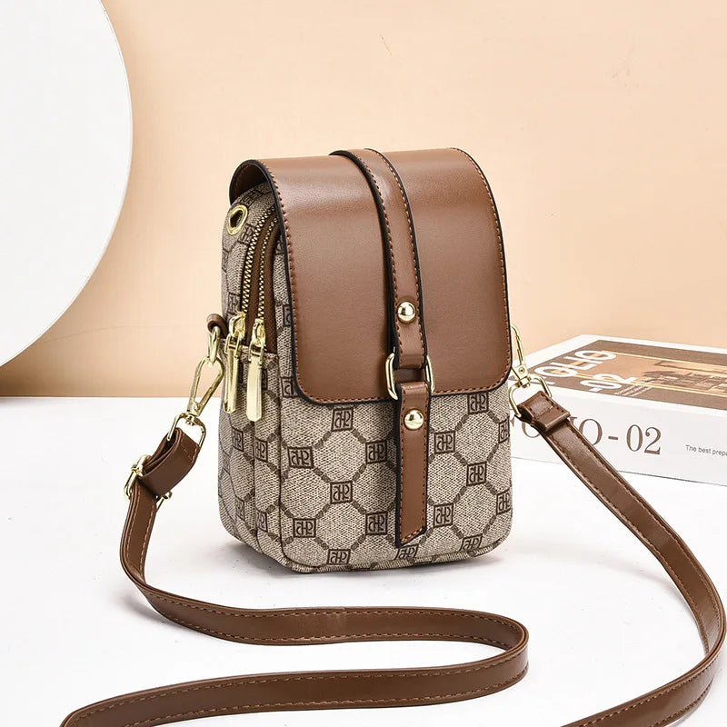 Summer Womens Crossbody Small Square Bag 2025 New Fashion Casual Soft Leather Phone Bag Western Style Shoulder Bag Shopping Bags (027)