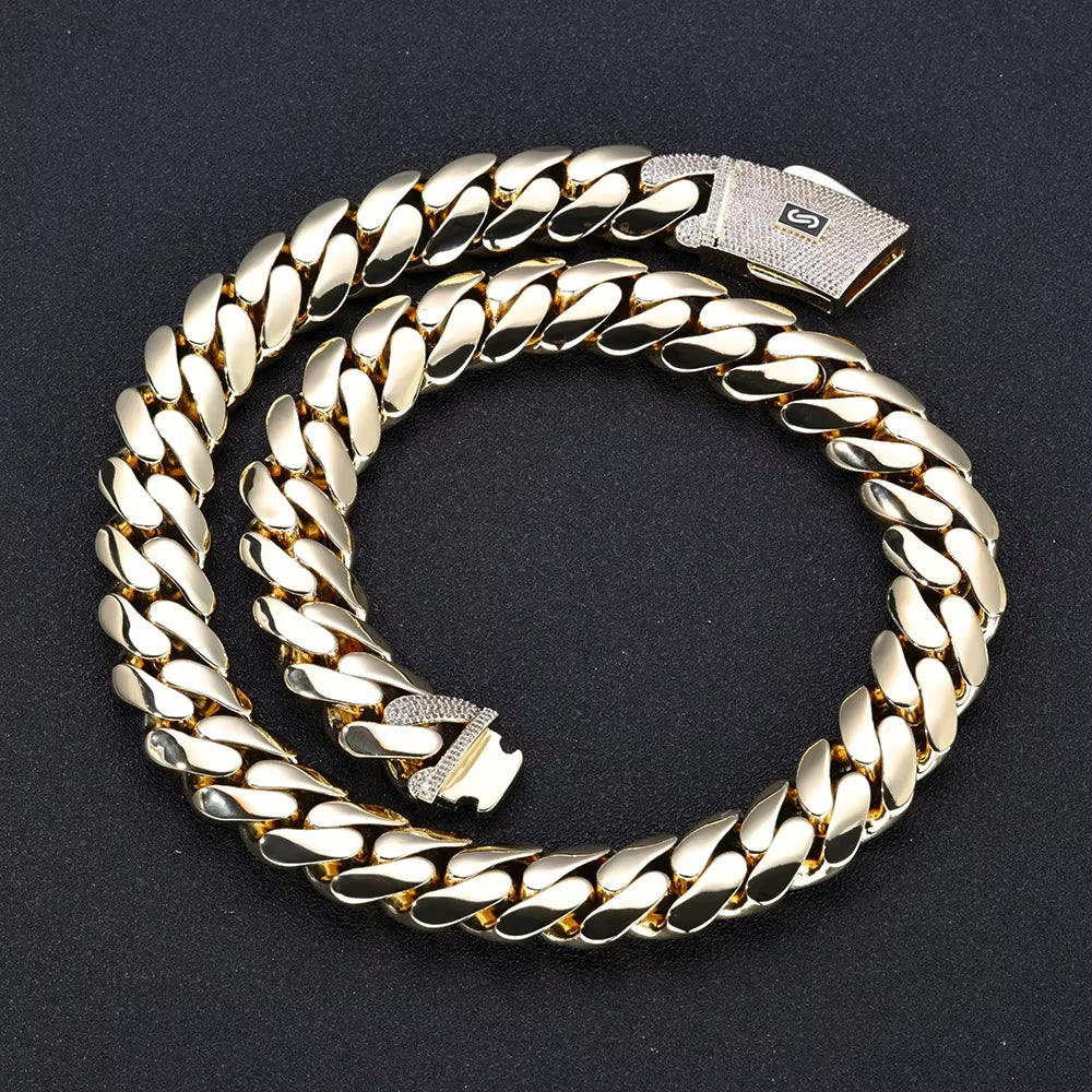 Wholesale Choker 18K Gold Chunky Custom Cuban Link Chain Gold Plated Cuban Miami Necklace 20Mm Hip Hop Jewelry