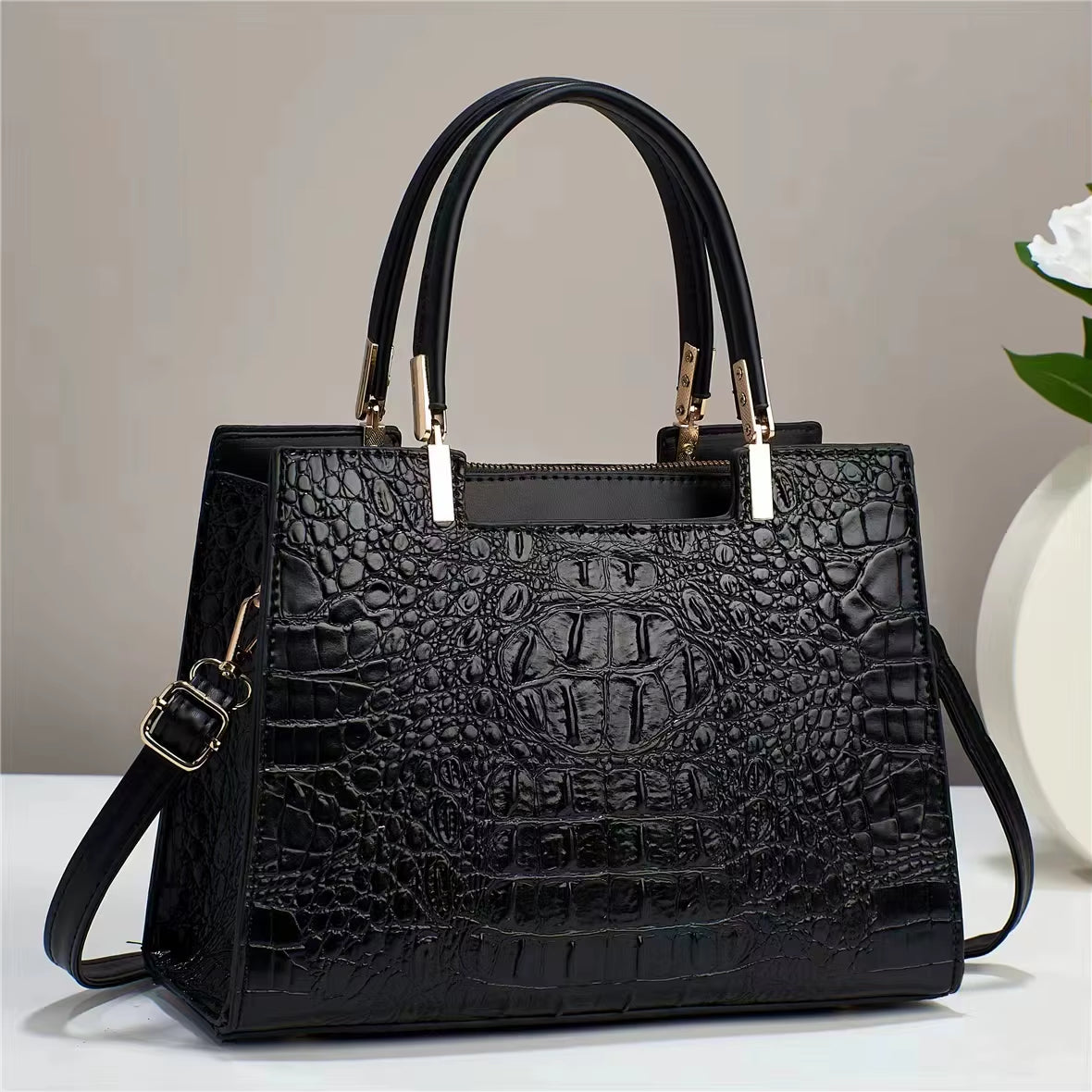 High-Grade Fashion Gradient Crocodile Print Women'S Handbag, Atmospheric Texture All Matching Single Shoulder Crossbody Bag (012)