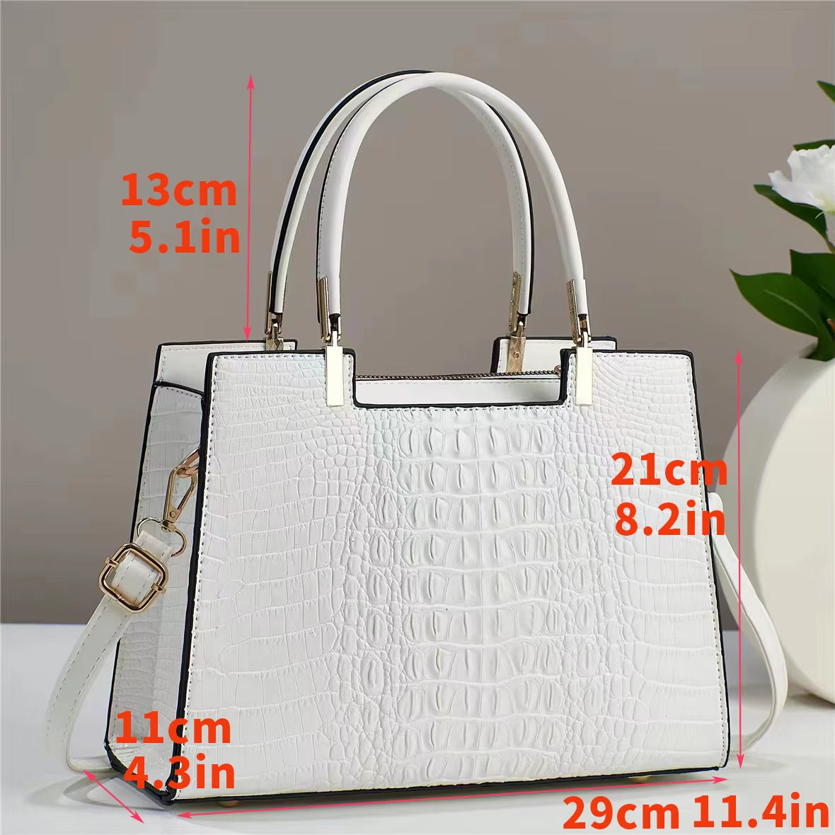 High-Grade Fashion Gradient Crocodile Print Women'S Handbag, Atmospheric Texture All Matching Single Shoulder Crossbody Bag (012)