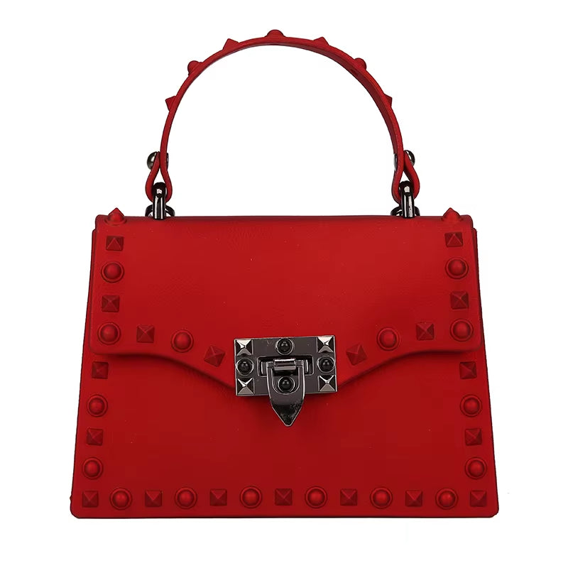 High Quality Women PVC Handbags Fashion Ladies Shoulder Bag Luxury Designer Crossbody Bags for Women Small Rivet Messenger Bags (022)