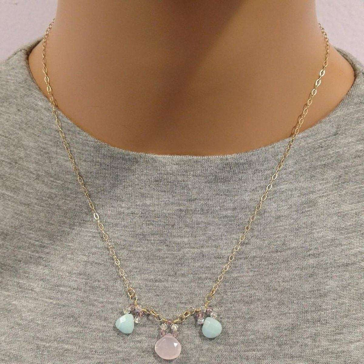 MintRose Chalcedony Gold Necklace