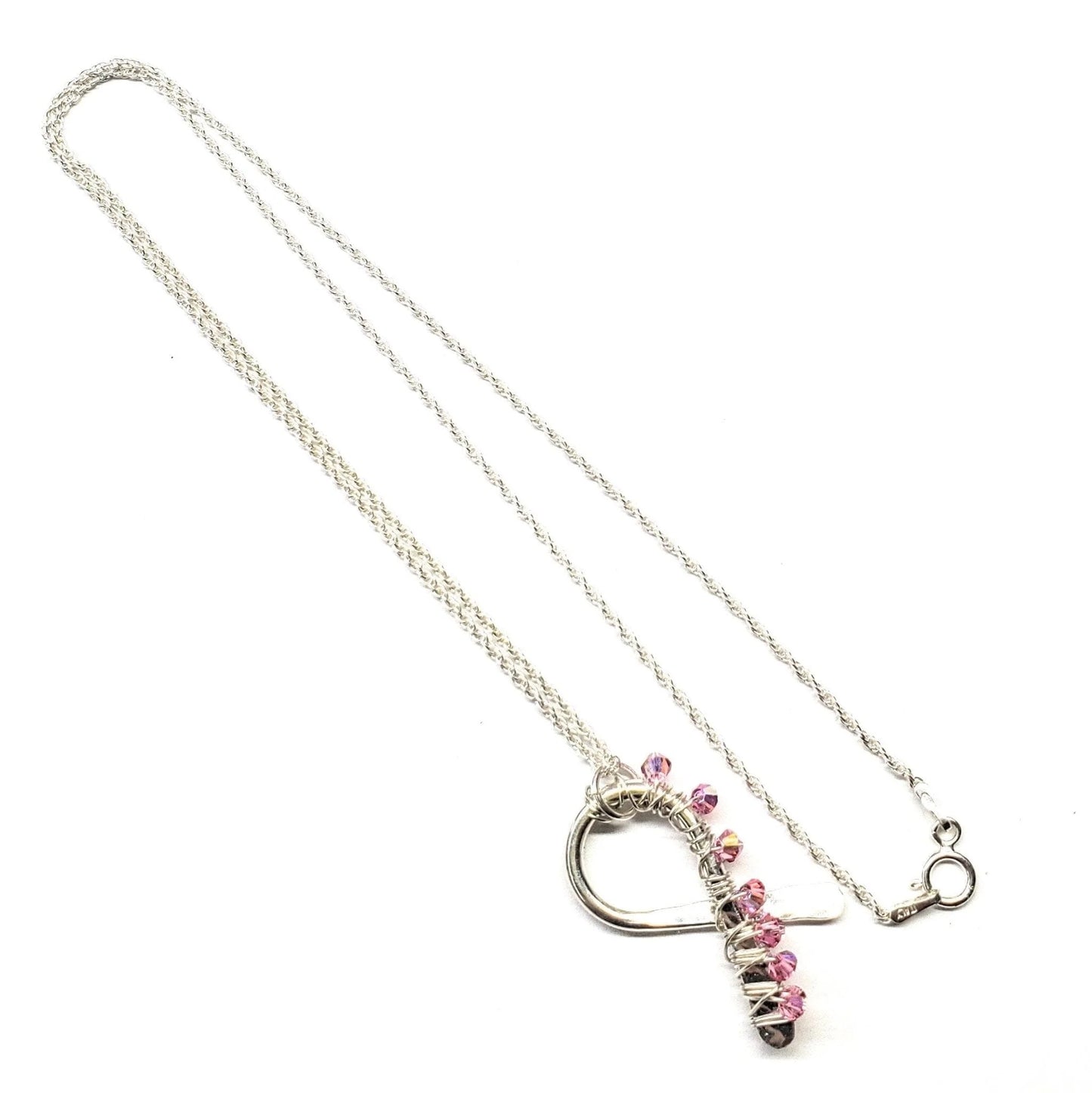 2024 Breast Cancer Awareness Crystal Ribbon Necklace - Limited Edition of 10