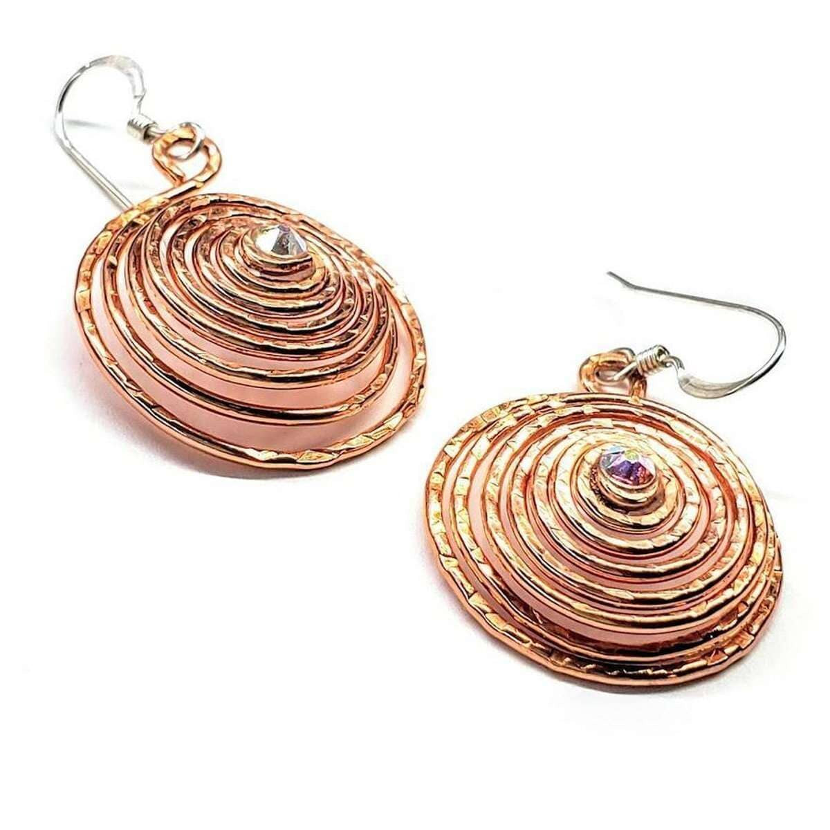 SparkSpiral Copper Hoop Earrings