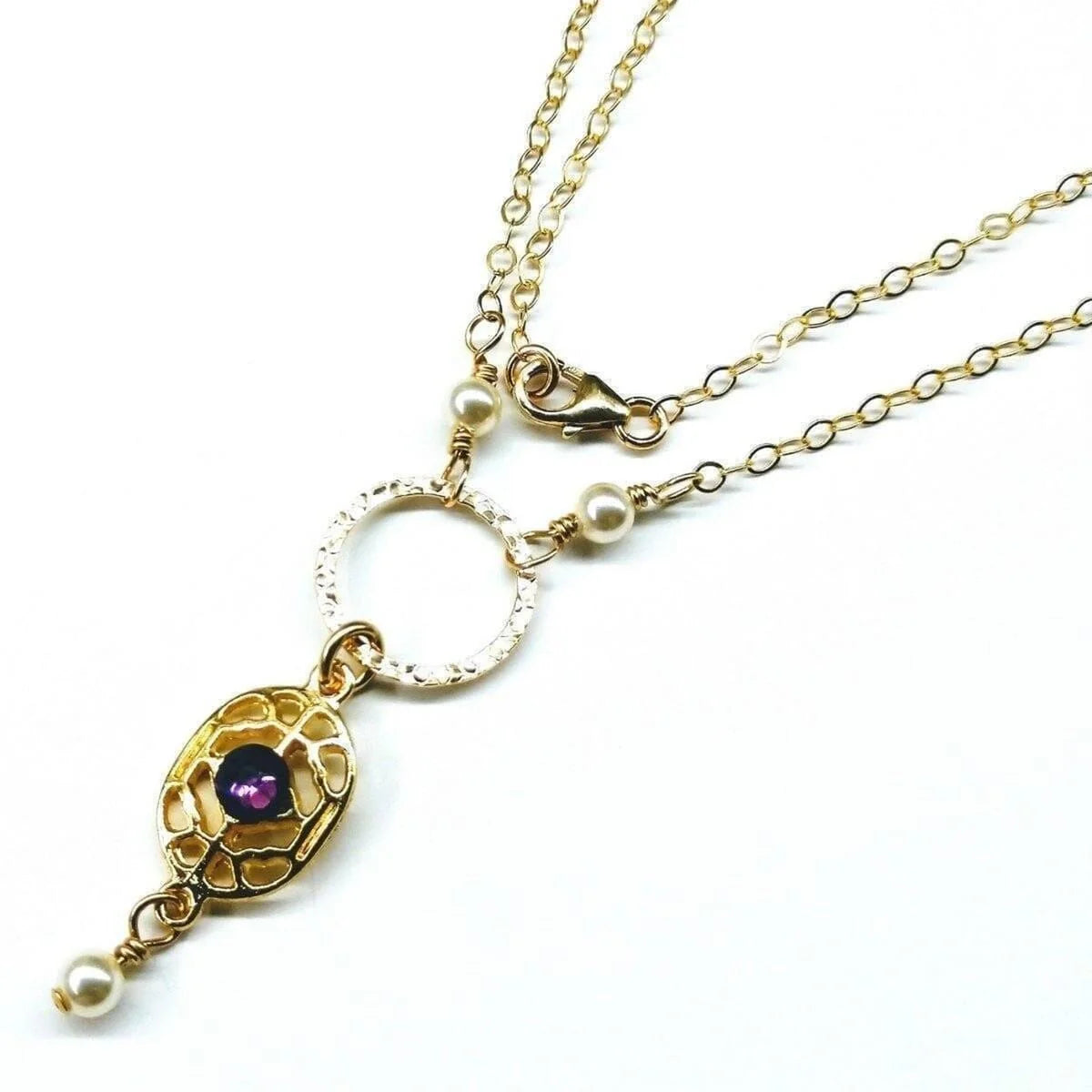 AmethystLuxe Gold Filigree Necklace