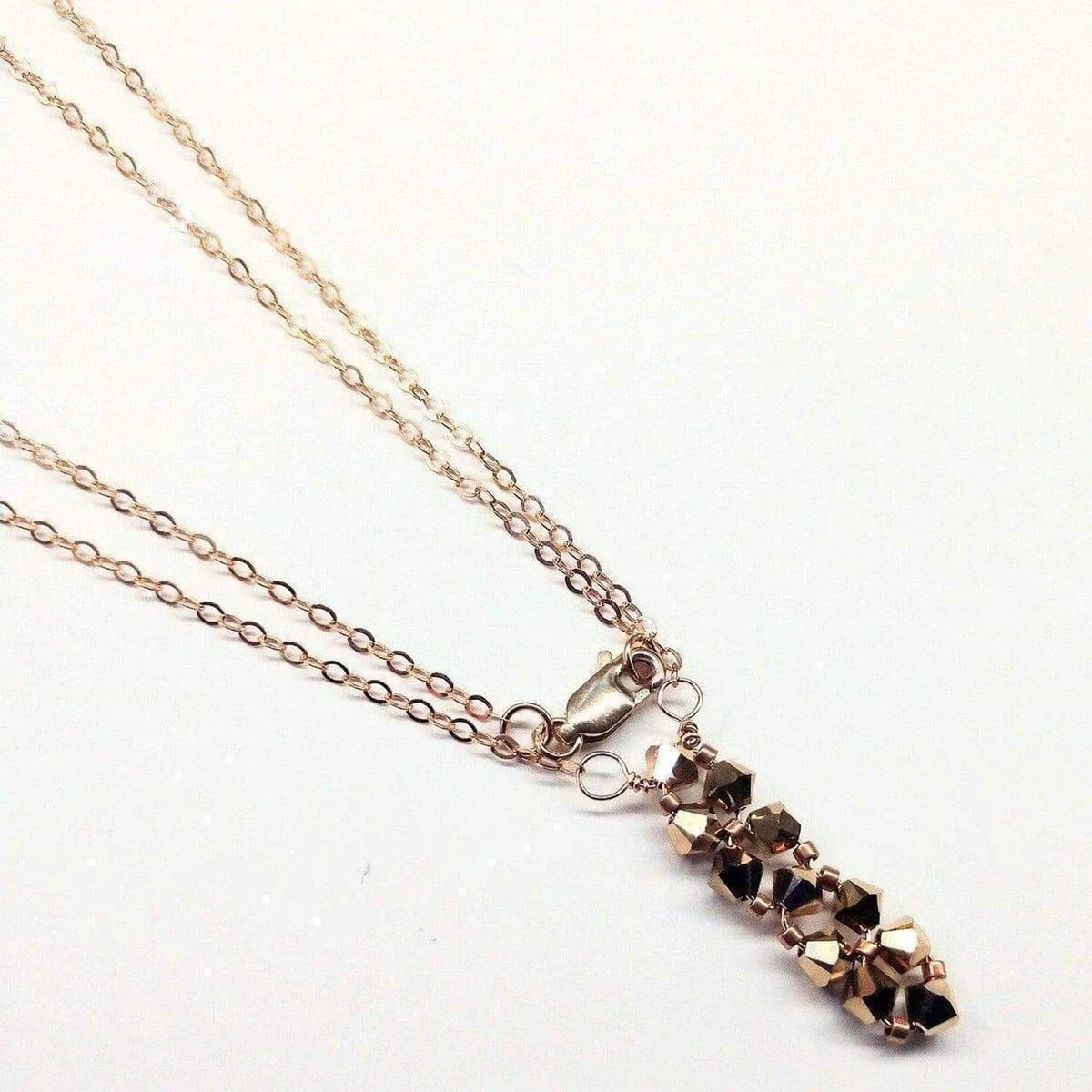 RoseGlow Crystal Bar Necklace