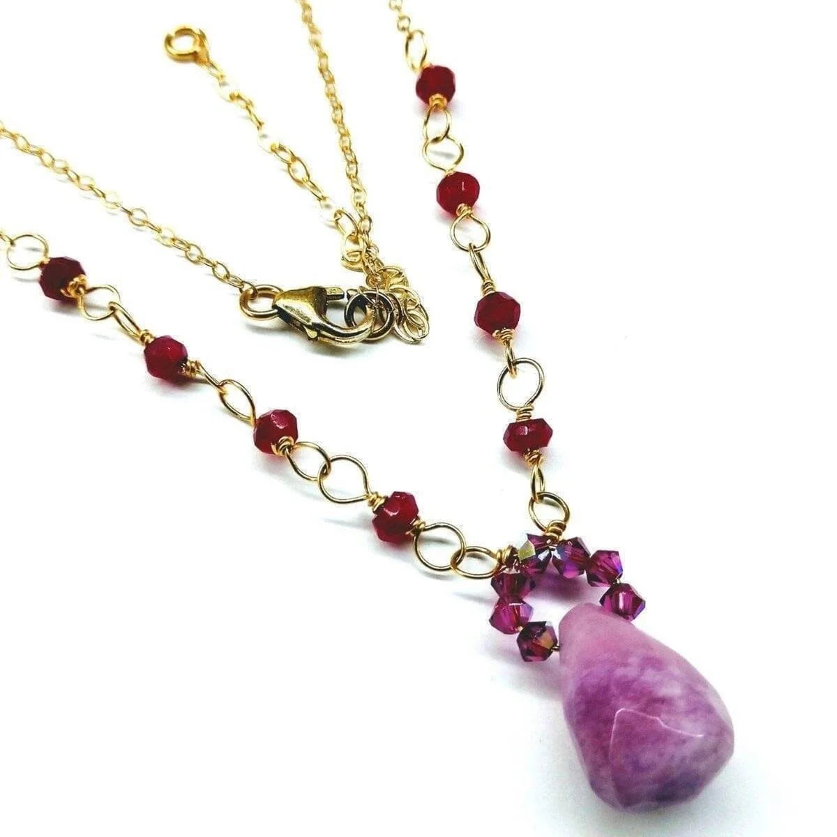 LavenderLuxe Jade Drop Necklace