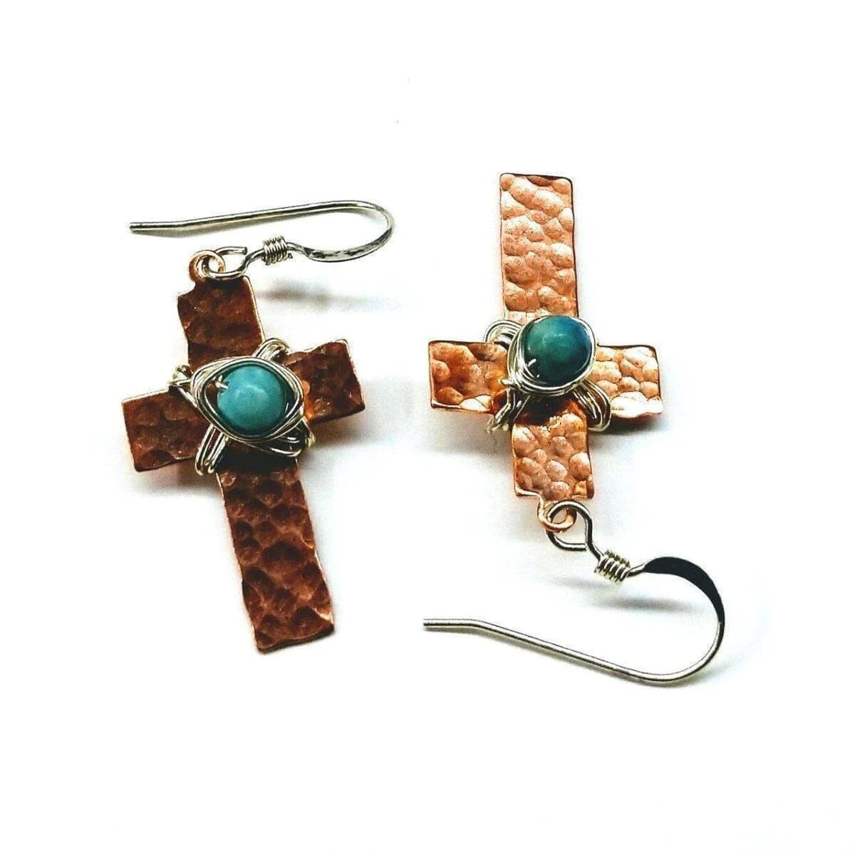 TurquoiseCross Copper Earrings 