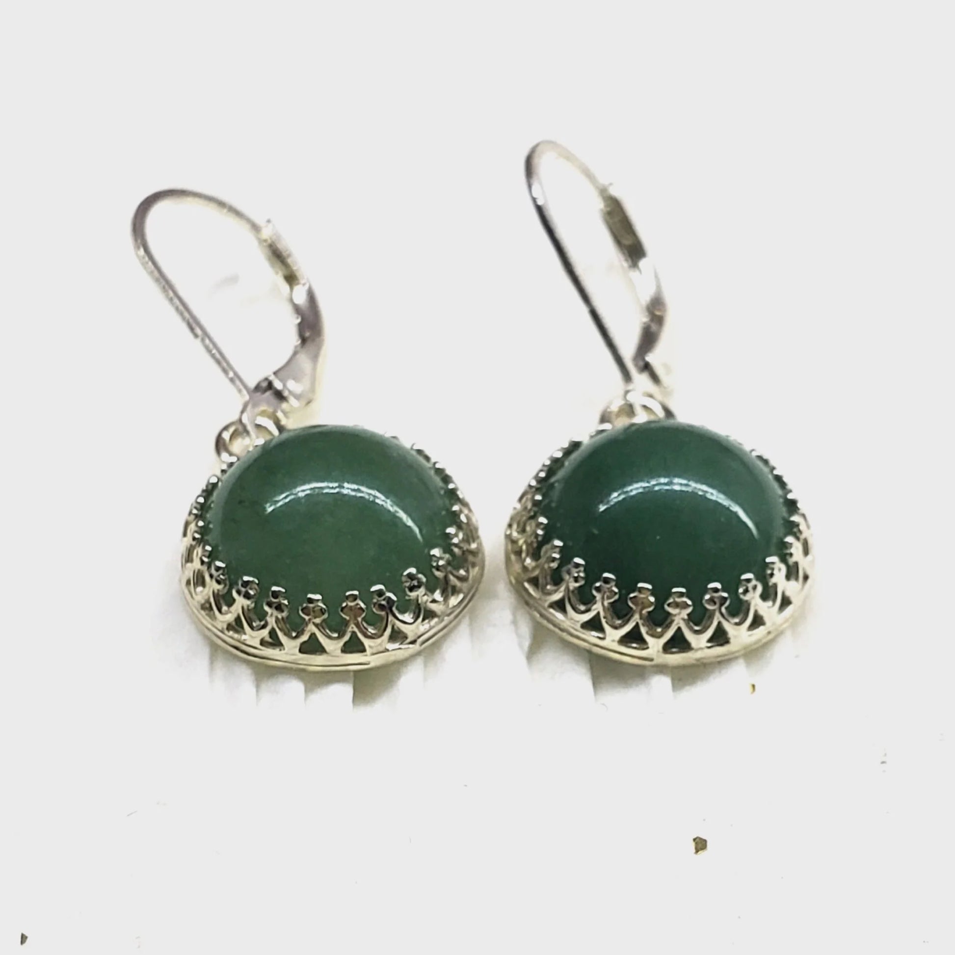 VerdantGrace Aventurine Filigree Earrings