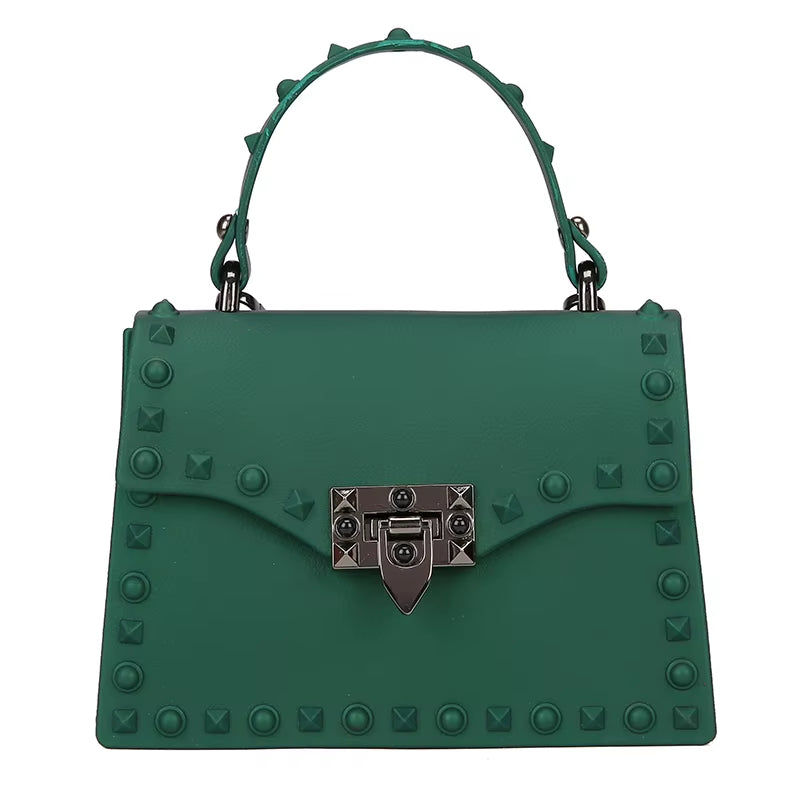 High Quality Women PVC Handbags Fashion Ladies Shoulder Bag Luxury Designer Crossbody Bags for Women Small Rivet Messenger Bags (022)
