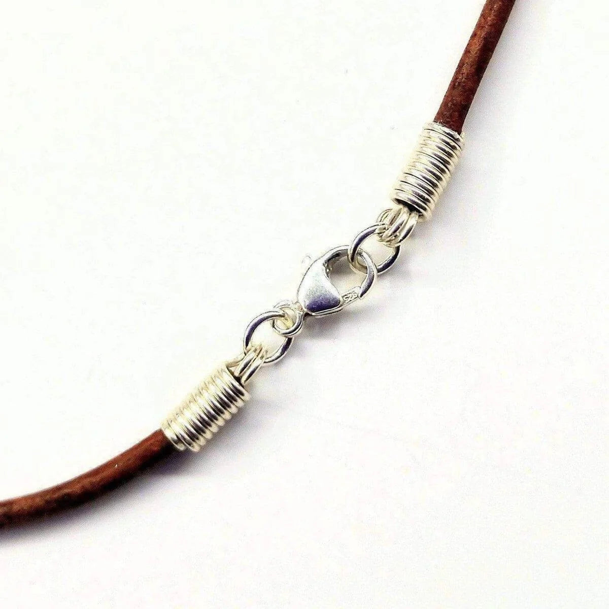 Mystic Violet Silver-Wrapped Agate Pendant on Leather Necklace