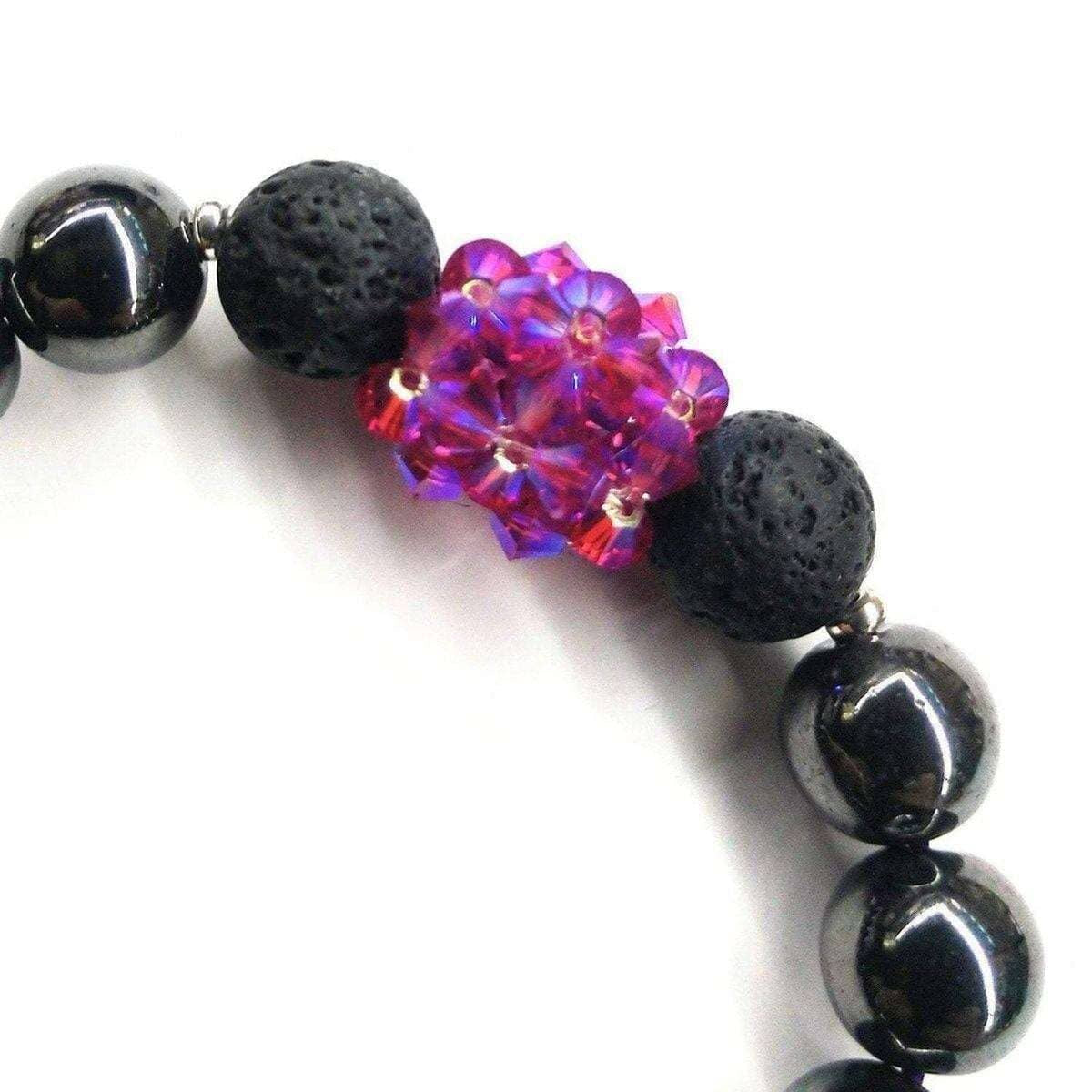 LuxeHematite Fuchsia Lava Bracelet