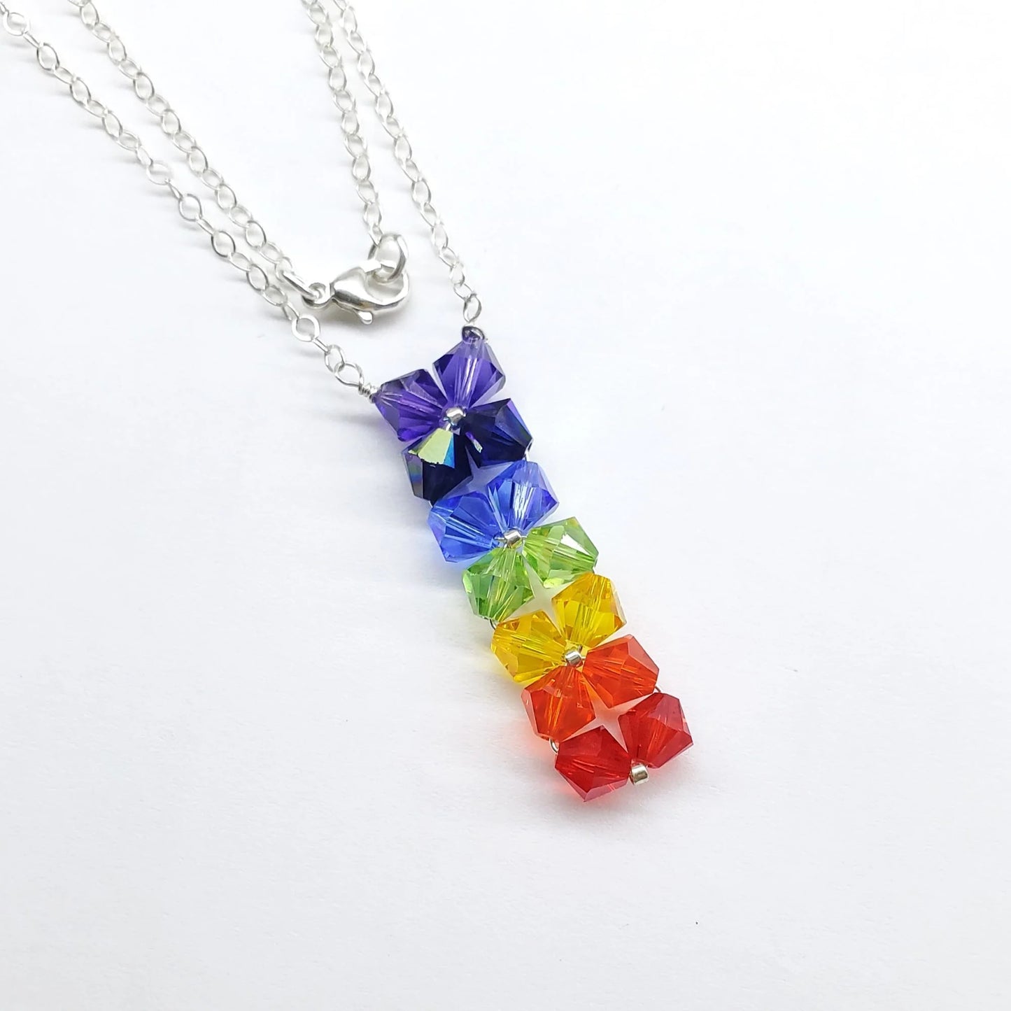 Handmade True Rainbow Crystal Rock Candy Necklace