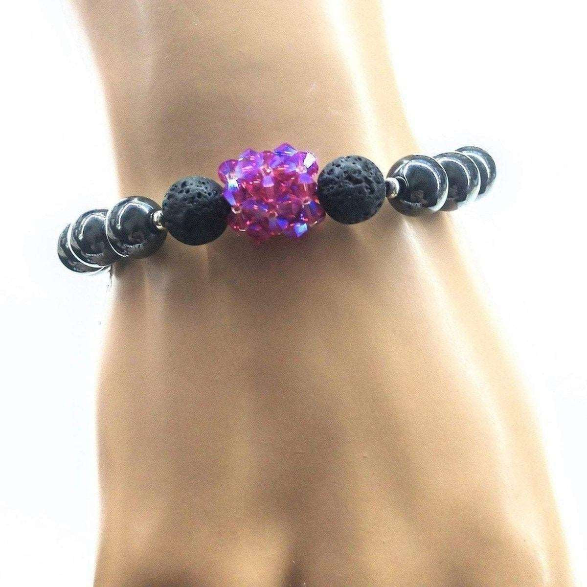 LuxeHematite Fuchsia Lava Bracelet