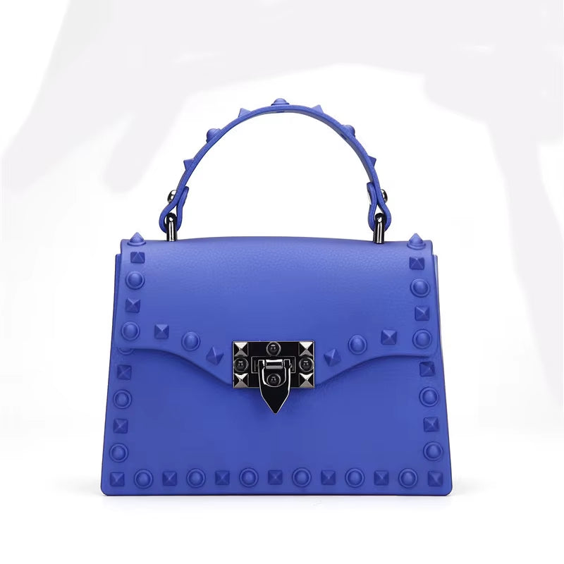 High Quality Women PVC Handbags Fashion Ladies Shoulder Bag Luxury Designer Crossbody Bags for Women Small Rivet Messenger Bags (022)