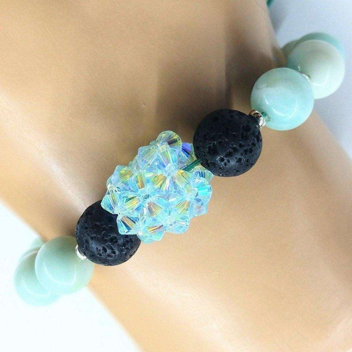 MintGlow Amazonite Lava Bracelet 